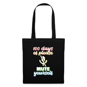 100 jours d’école idée cadeau muette - Sac en tissu - noir - Devant