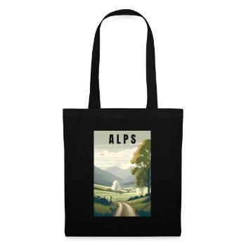 Cadeau minimaliste Alpine Nature - Sac en tissu - noir - Devant