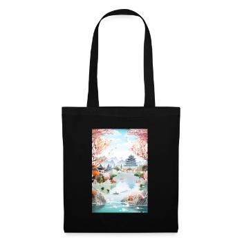 Japan Lake Landscape Temple Gift - Tote Bag - black - Front
