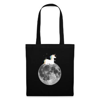 Mignon Licorne Lune Idée Cadeau Best-seller - Sac en tissu - noir - Devant