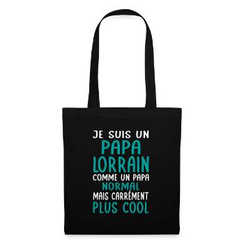 Papa Lorrain comme un papa normal plus cool - Sac en tissu - noir - Devant
