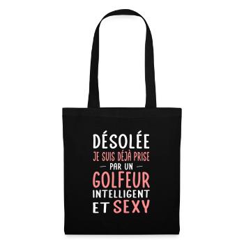 Désolée déjà prise par un golfeur sexy - Sac en tissu - noir - Devant