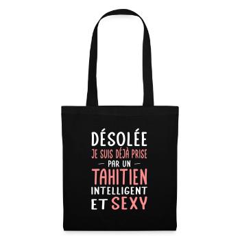 Désolée déjà prise par un Tahitien sexy - Sac en tissu - noir - Devant