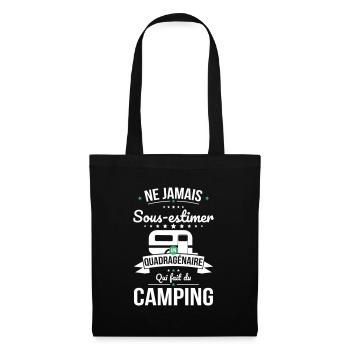 Sous-estimer un quadragénaire qui fait du camping - Sac en tissu - noir - Devant