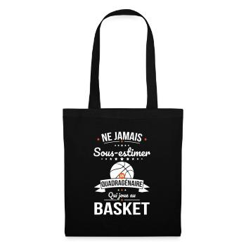 Sous-estimer un quadragénaire qui joue au basket - Sac en tissu - noir - Devant