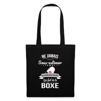 Sous-estimer un quadragénaire qui fait de la boxe - Sac en tissu - noir - Devant