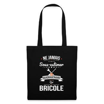 Sous-estimer un quadragénaire qui bricole - Sac en tissu - noir - Devant