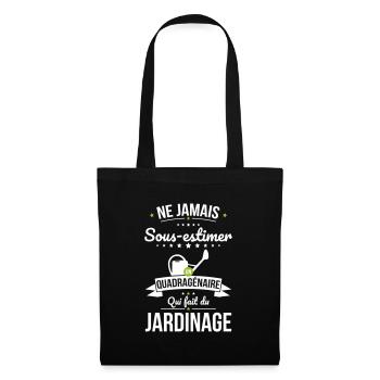 Sous-estimer quadragénaire qui fait du jardinage - Sac en tissu - noir - Devant