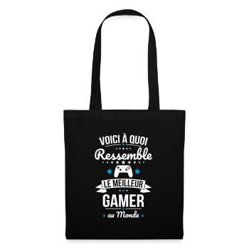 Voici à quoi ressemble le meilleur gamer au monde - Sac en tissu - noir - Devant