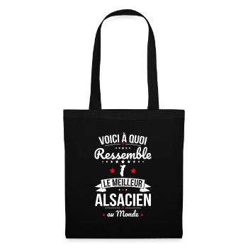 Voici à quoi ressemble le meilleur Alsacien - Sac en tissu - noir - Devant
