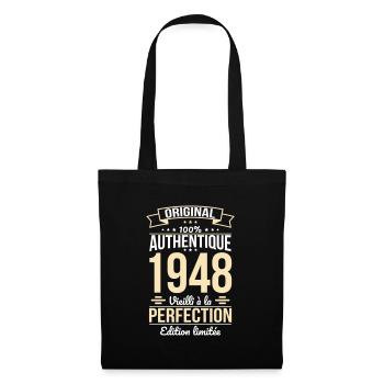 Anniversaire 75 ans - Original - 1948 - Sac en tissu - noir - Devant