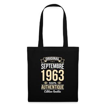 Anniversaire 60 ans - Original - Septembre 1963 - Sac en tissu - noir - Devant
