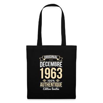 Anniversaire 60 ans - Original - Décembre 1963 - Sac en tissu - noir - Devant