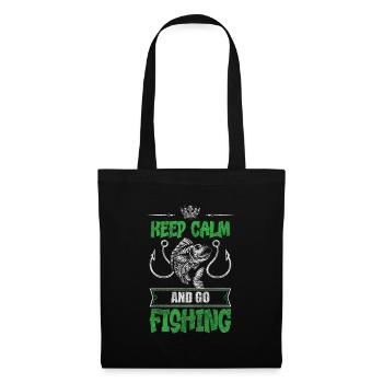 Pêche Perche Bateau Étang - Sac en tissu - noir - Devant