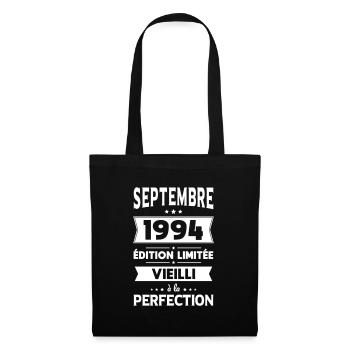 Anniversaire 30 ans - Septembre 1994 Perfection - Sac en tissu - noir - Devant