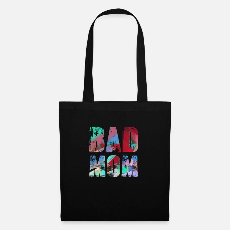 bad mom,mom,graffiti,schwarz,typo,schrift,bunt - Stoffbeutel - Schwarz
