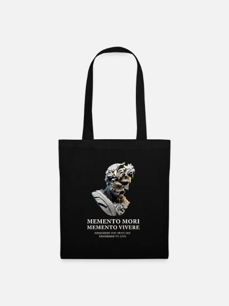 Memento Mori Memento Vivere – Büsten Design - Stoffbeutel - Schwarz