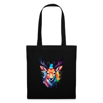Deer in Watercolors Cool Watercolor Antlers - Tote Bag - black - Front