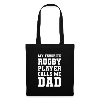 Mon joueur de rugby préféré m’appelle papa - Sac en tissu - noir - Devant