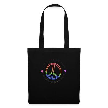 lgbtq Pride 2023 Peace Heart - Stoffbeutel - Schwarz - Vorne