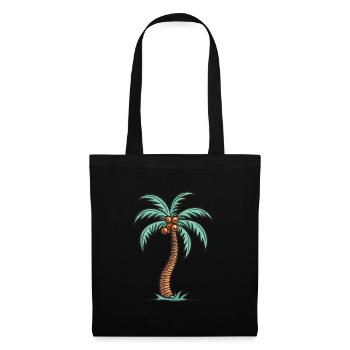 Palme Insel - Stoffbeutel - Schwarz - Vorne