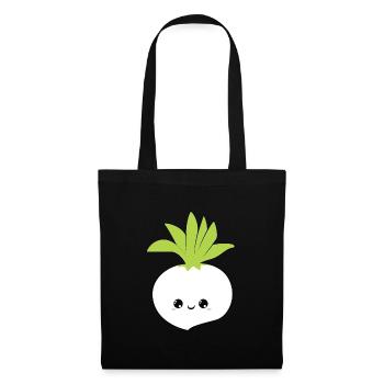 cute adorable smiling beet, doux sourire betterave mai - Sac en tissu - noir - Devant