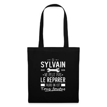 Sylvain ne peut pas le réparer cadeau sylvain - Sac en tissu - noir - Devant