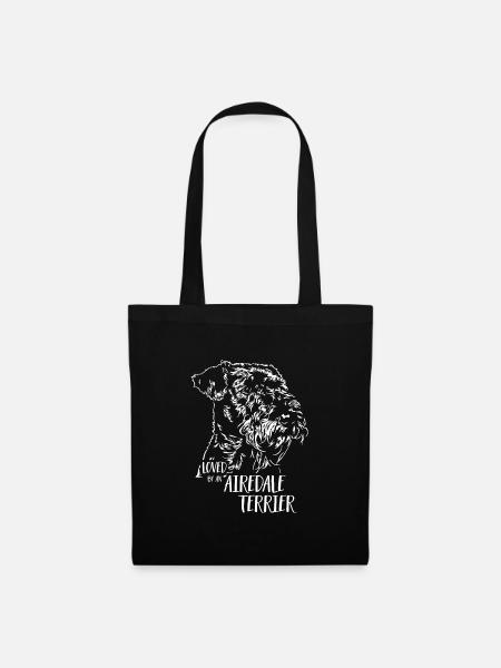 AIREDALE TERRIER loved by an Airedale Terrier Hund - Stoffbeutel - Schwarz