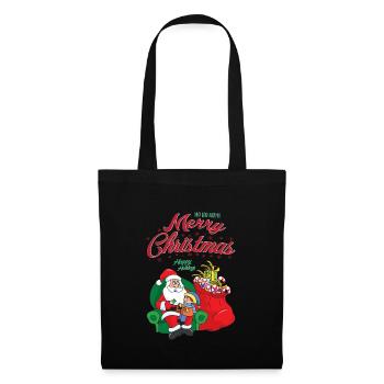 Weihnachtsmann - Stoffbeutel - Schwarz - Vorne
