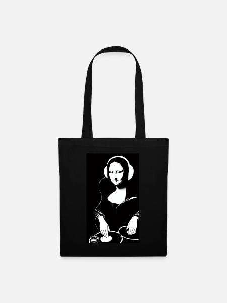 DJ Mona Lisa - Iconic Remix Art - Tote Bag - black