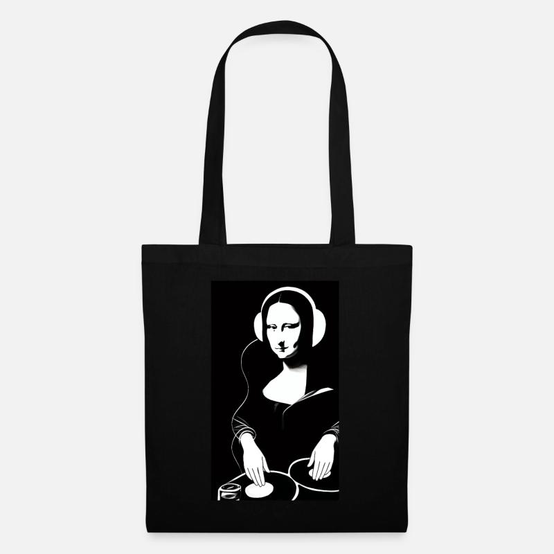DJ Mona Lisa - Iconic Remix Art - Tote Bag - black
