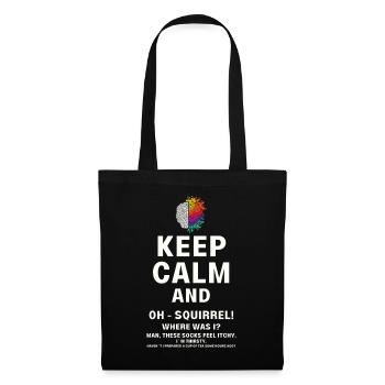 Keep calm and ADHD funny squirrel neurodiversity - Tote Bag - black - Front
