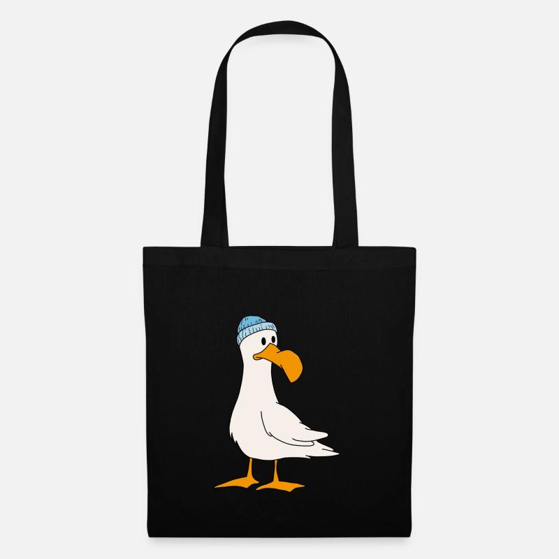 Möwe - Stoffbeutel - Schwarz