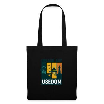 Vacances à Usedom – Motif de la mer Baltique avec facteur culte - Sac en tissu - noir - Devant