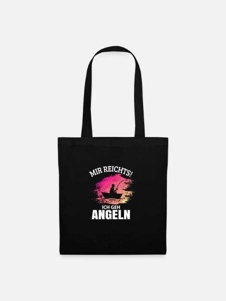 Angler Sprüche Mir Reichts Ich Geh Angeln Geschenk - Stoffbeutel - Schwarz