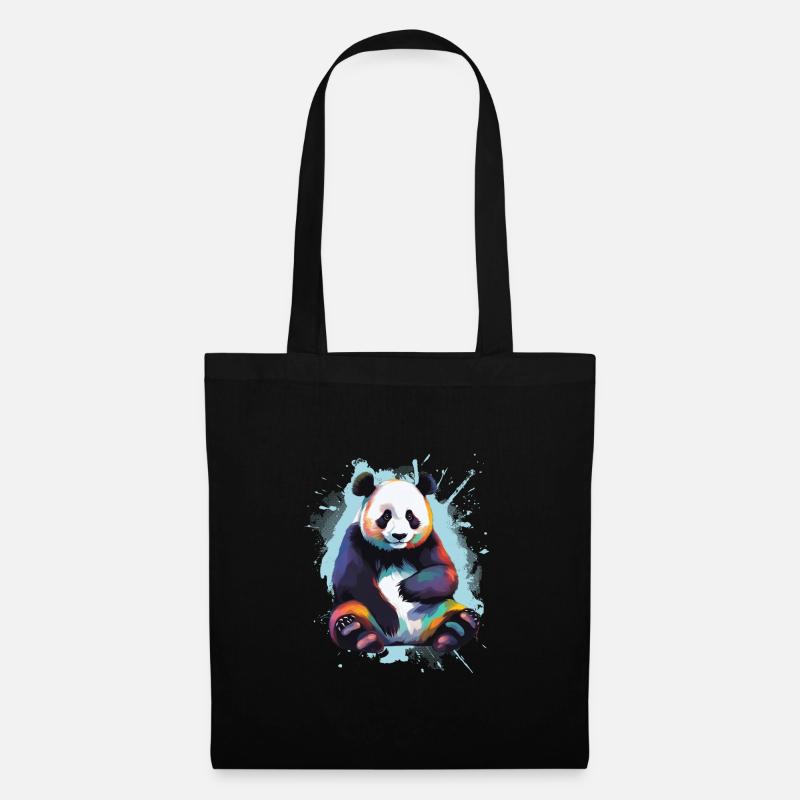Panda - Stoffbeutel - Schwarz