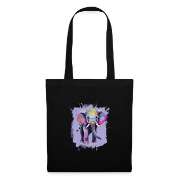 Bébé éléphant cadeau enfant - Sac en tissu - noir - Devant