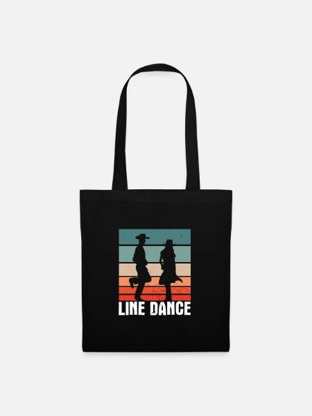 Line Dance Linedance Motiv - Stoffbeutel - Schwarz