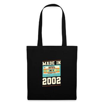 21e anniversaire Avril Né 2002 Idée cadeau - Sac en tissu - noir - Devant