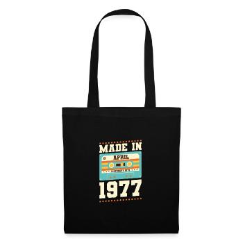 46e anniversaire Avril Né en 1977 Idée cadeau - Sac en tissu - noir - Devant