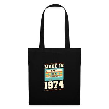 49e anniversaire Avril Né en 1974 Idée cadeau - Sac en tissu - noir - Devant