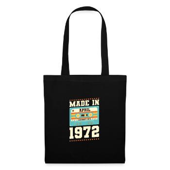 51e anniversaire Avril Né en 1972 Idée cadeau - Sac en tissu - noir - Devant