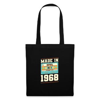 55e anniversaire Avril Né en 1968 Idée cadeau - Sac en tissu - noir - Devant