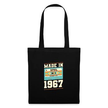 56e anniversaire Avril Né en 1967 Idée cadeau - Sac en tissu - noir - Devant