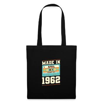 61e anniversaire Avril Né 1962 Idée cadeau - Sac en tissu - noir - Devant