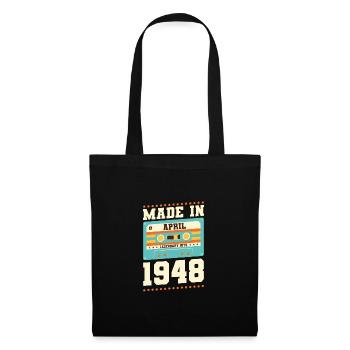 75e anniversaire Avril Né en 1948 Idée cadeau - Sac en tissu - noir - Devant