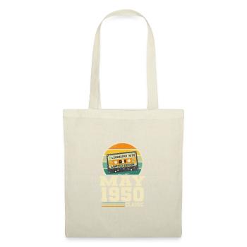 73. Geburtstag Mai Jahrgang 1950 Geschenkidee - Stoffbeutel - Natur - Vorne