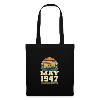 76e anniversaire mai millésime 1947 idée cadeau - Sac en tissu - noir - Devant