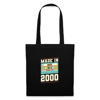 23e anniversaire Mai Année 2000 Idée cadeau - Sac en tissu - noir - Devant