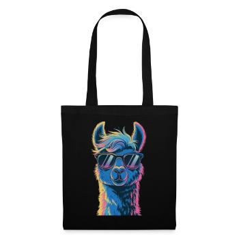 Alpaka Llama - Stoffbeutel - Schwarz - Vorne